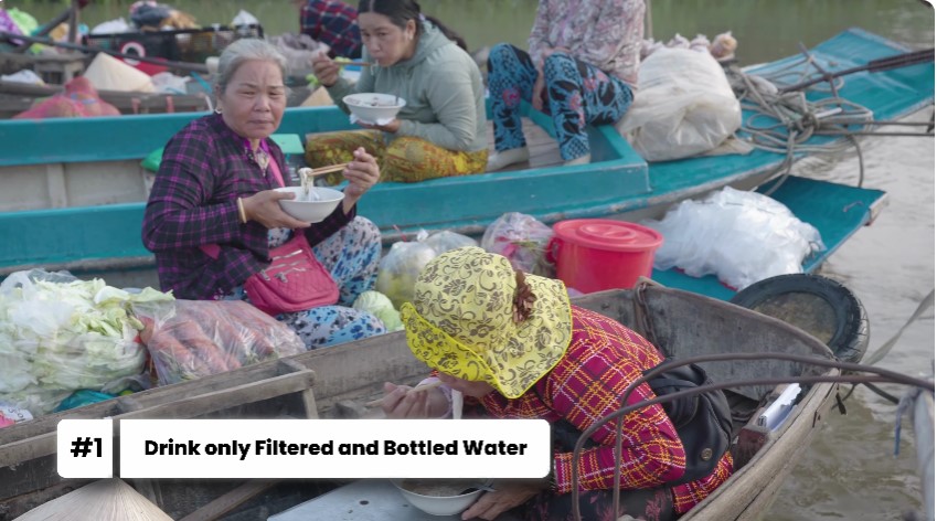 Drink only filtered and bottled water